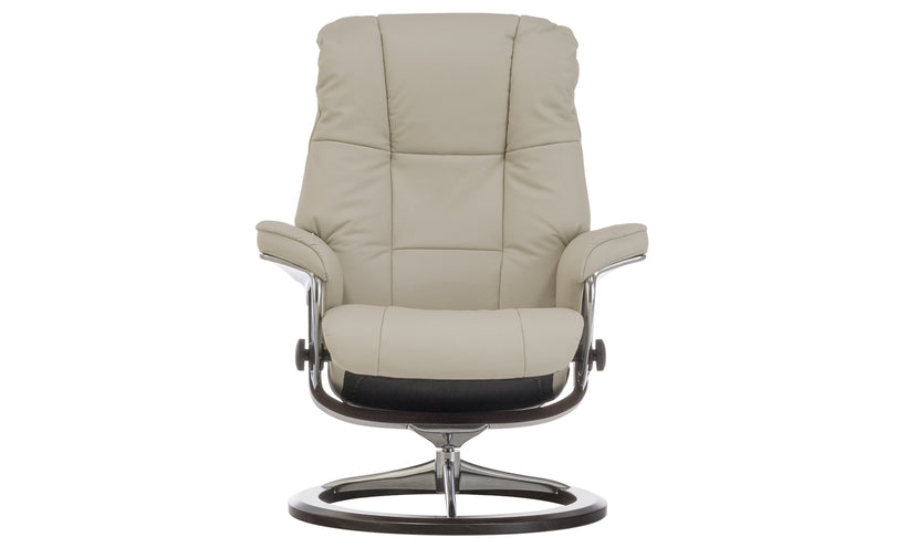 Stressless Mayfair Light Grey Chair and Ottoman (Small)